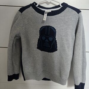 Janie and Jack Gray Sweater with Navy Design